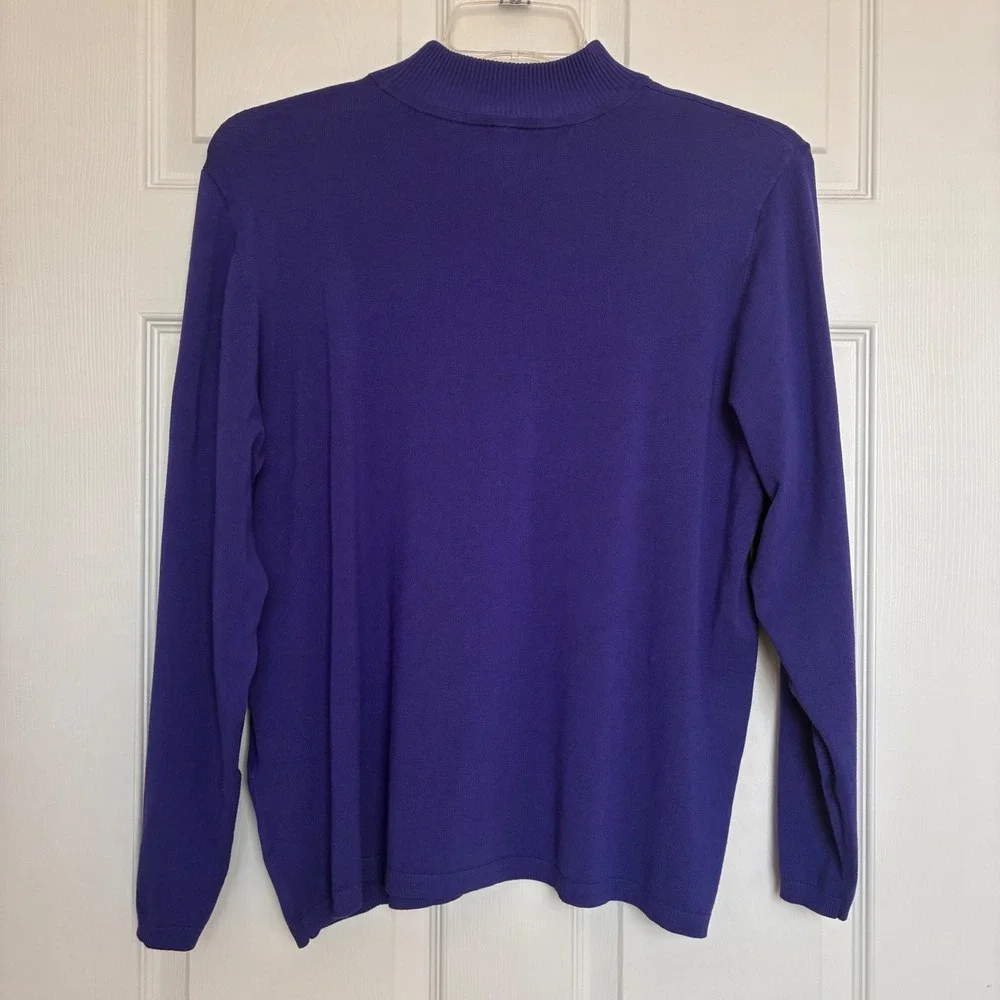 Chico's mock neck sweater Women's XL Purple Long sleeve Soft Office Weekend